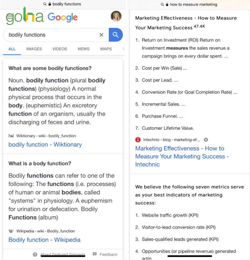 Google sẽ hiển thị song song 2 Featured Snippet khi bạn tìm kiếm từ khóa không rõ nghĩa