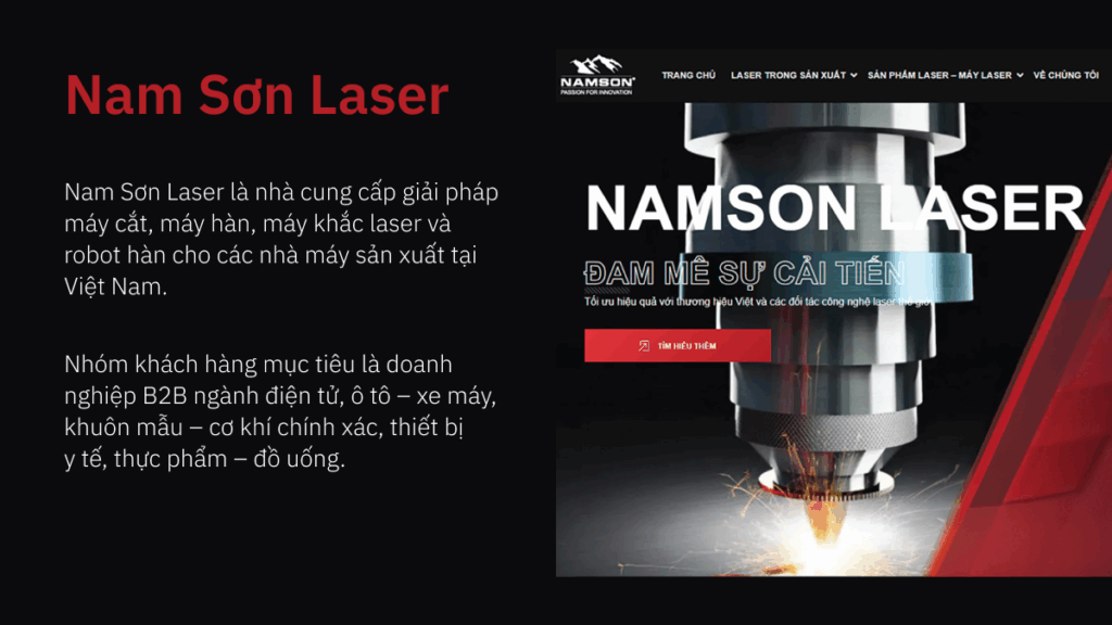 Showcase Nam Sơn Laser SEO B2B