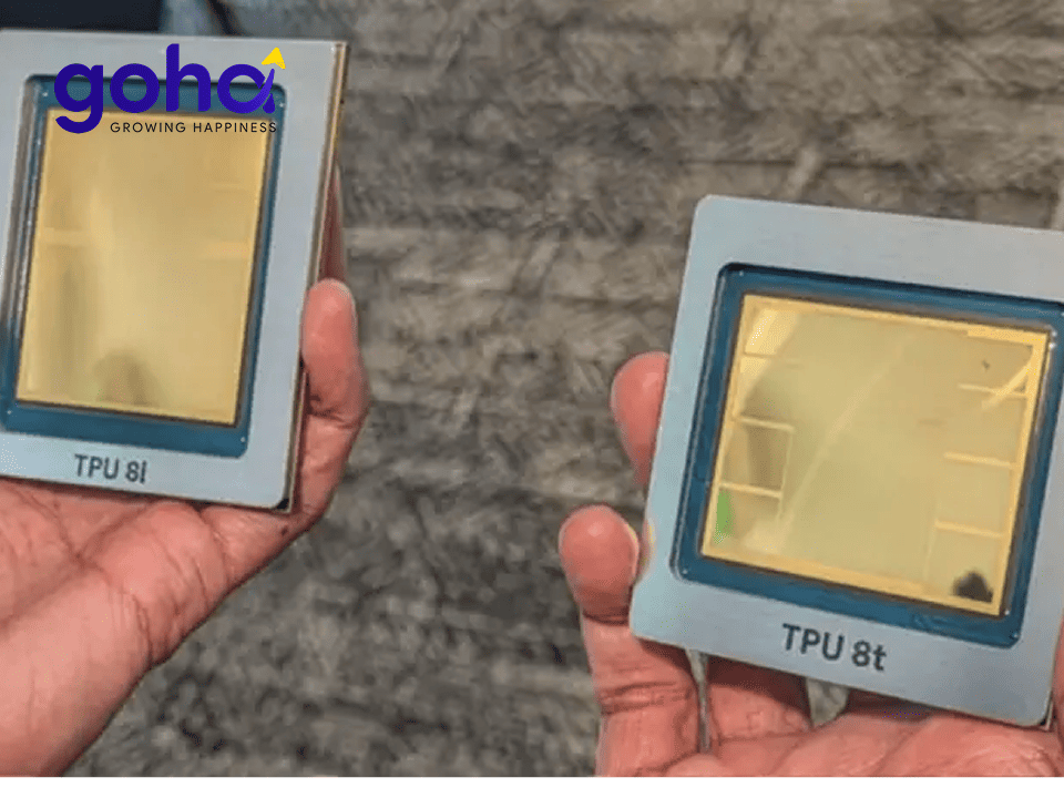 Cận cảnh chip TPU v8i và TPU v8t thế hệ thứ 8 tại Google I/O 2026.